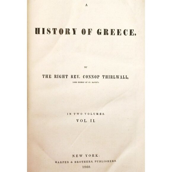 1860 Thirwall's History Of Greece Volume 2 Victorian 1st Edition HC AntiqueWHBS - Picture 4 of 4